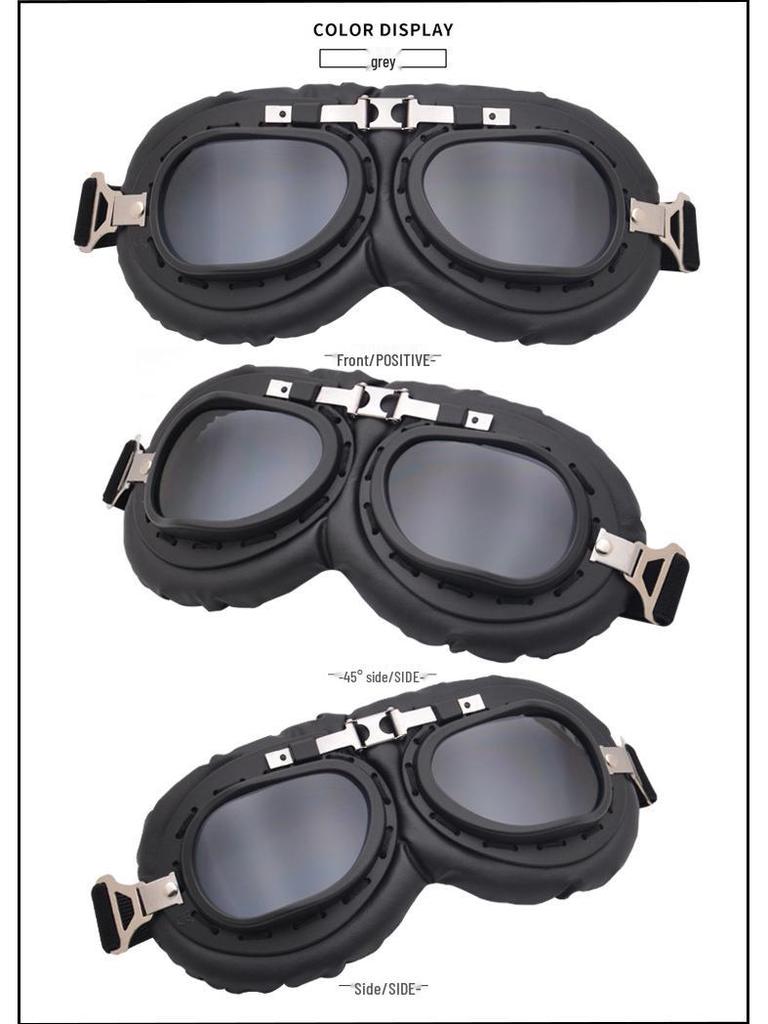 Harley-Style Retro Motorcycle Goggles: Windproof, Sandproof Helmet Glasses for Trendy Riding