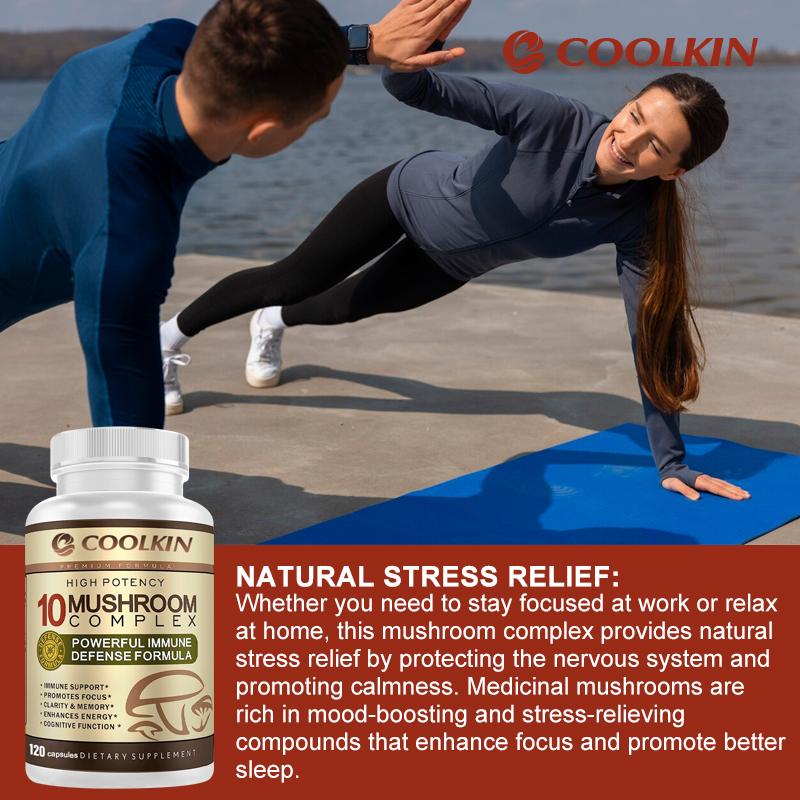 Coolkin - 10 Mushroom Complex Dietary Supplement - Brain Health