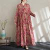Long Sleeve Plus Size Cotton Vintage Floral New In Dresses for Women Casual Loose Spring Autumn Dress