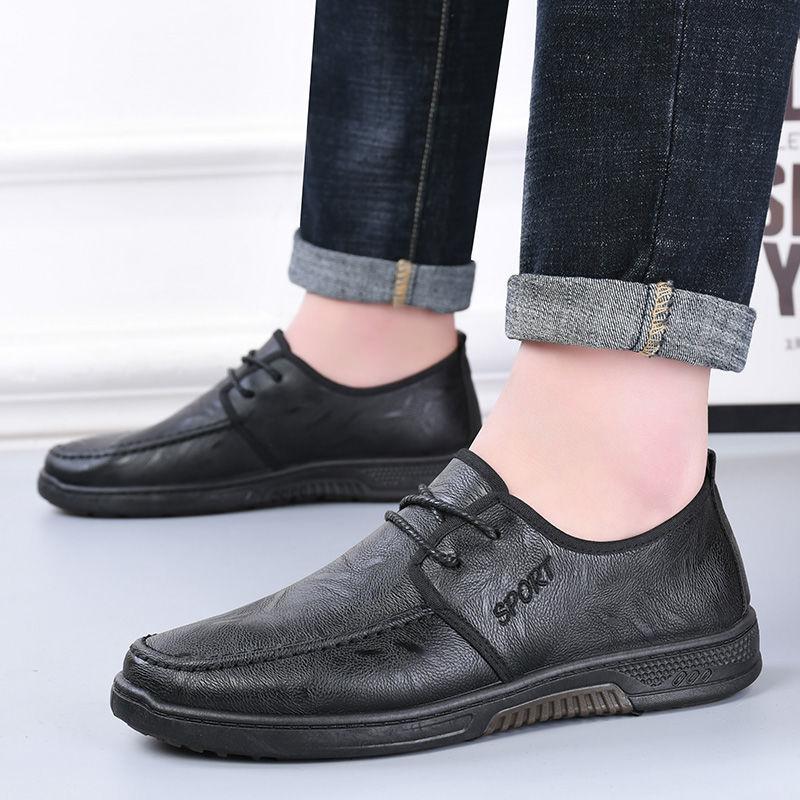Fashion Soft Waterproof Business Men's Leather Shoes Classic Original Social Fashion 2025 Trend Legitimate Common Pu Male Casual Shoe