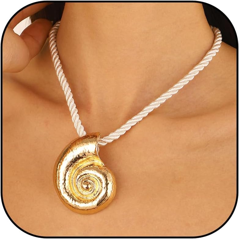 Dcfywl731 Starfish Seashell Necklace for Women Shell Pendant Accessories Chunky Gold Beach Jewelry Womens Fashion Accessories Summer Outfits for