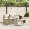 VidaXL Garden Dining Set and Cushions 3 Pcs Beige Poly Rattan, Outdoor Dining Set, Furniture of 4104185