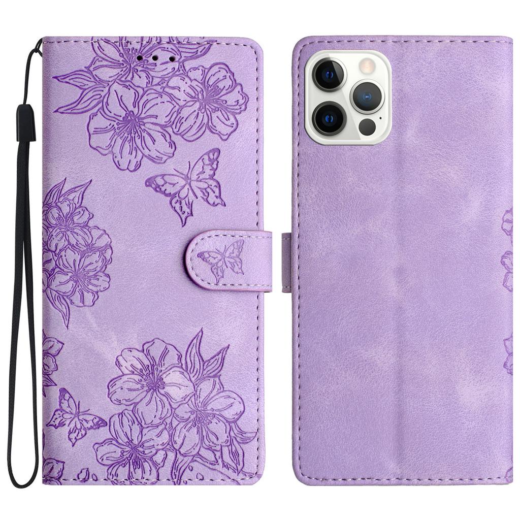 For iPhone 13 Pro Imprinted Pattern Wallet Phone Cover Skin-Touch Feeling PU Leather Cell Phone Case