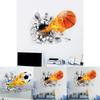 Kids Bedroom Wall Art Sticker With Fire Basketball Pattern Pvc Selfadhesive For Decor
