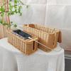 Elegant Handcrafted PE Woven Desktop Organiser Basket For Charger And Cables Waterproof Power Strips Holder