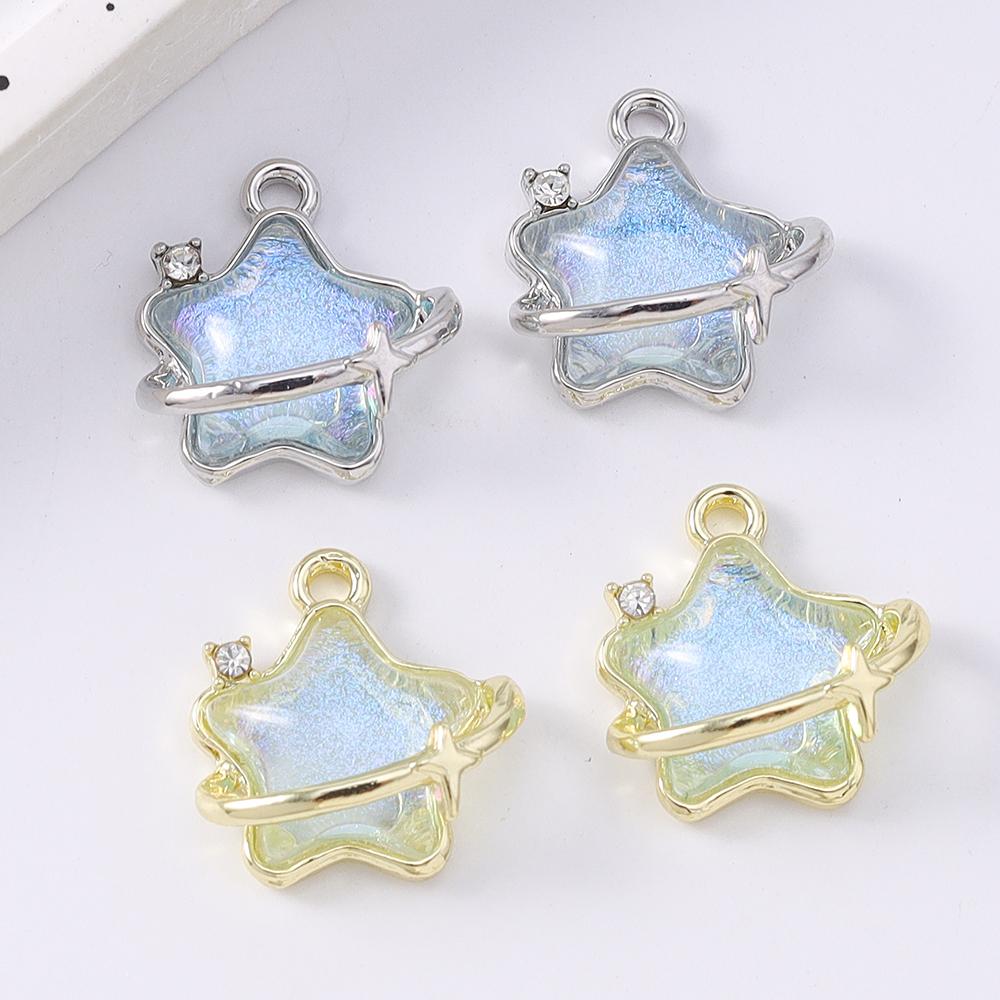 5pcs Cute Crystal Star Charms Pendant for Jewelry Making Necklace Earrings Bracelet DIY Handmade Accessories