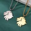 Punk Lion Head Pendant Necklace for Women Men Rock Hip Hop Animal Charms Choker Stainless Steel Box Chains Party Jewelry Gifts