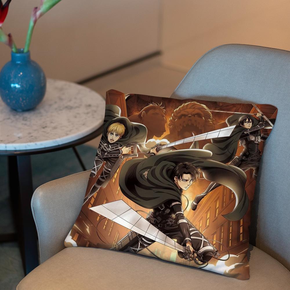 Levi Ackerman Attack On Titan Anime Cushion Cover 2-in-1 Reversible Plush Pillow Cover | Car/Sofa/Bed | Perfect Gift
