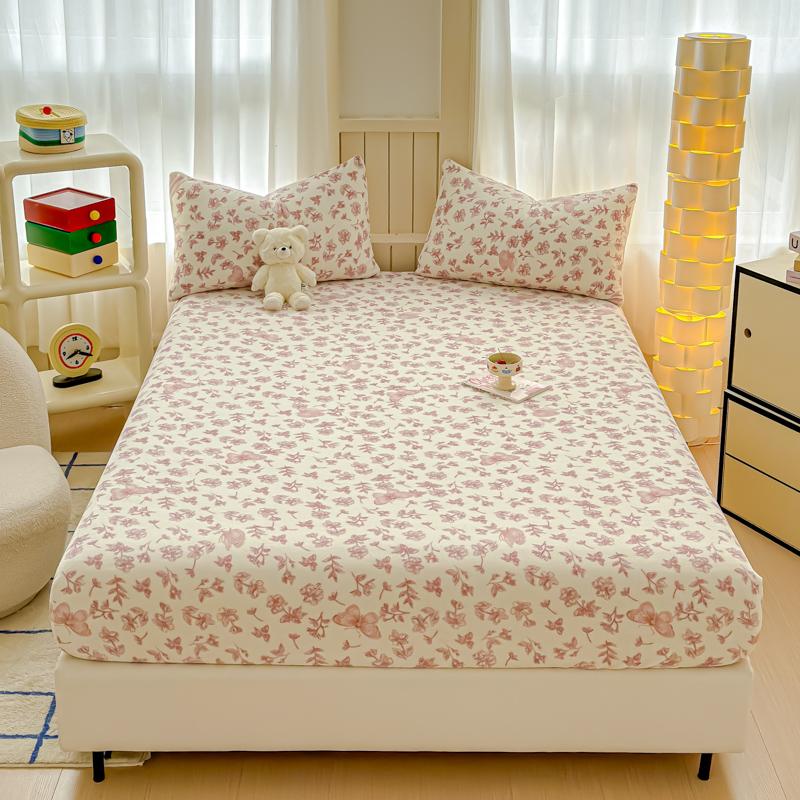Warm Bedsheet Velvet Fitted Sheets Cartoon Style Bed Cover Skin-friendly Mattress Protector sabanas para cama (No Pillowcase)