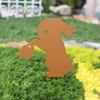 Easter Sign Lovely Rabbit Statue Tree Pot Stake Perfect for Metal Porch and Garden Sculpture Decoration