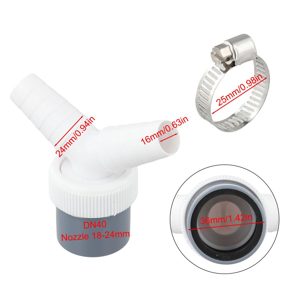 Dishwasher Washing Machine Drain Adapter Double Connection Y-type Three-way Two-in-one Connector Converter 1 1/4 Inch 40 Mm