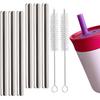 8 Pcs Stainless Steel Straw Replacement for Owala Kids 12oz 15oz Tumbler Straws with 2pcs Cleaner Compatible with Owala Water Bottle Metal