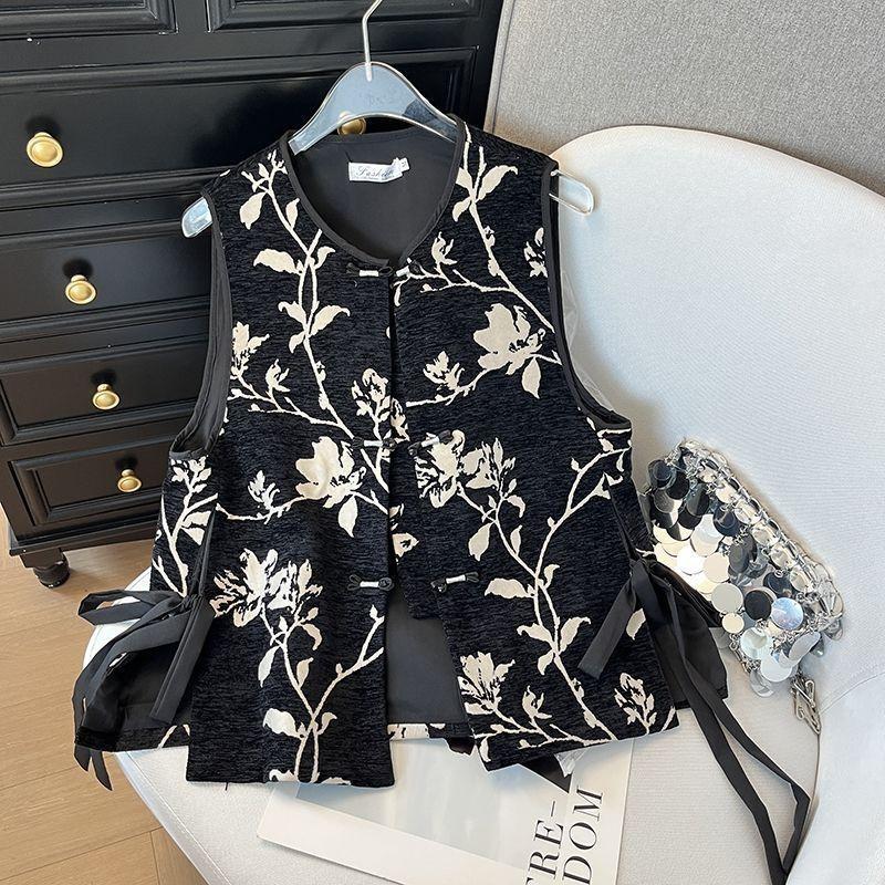 

Весенне-осенняя майка-топ новая жаккардовая маленькая майка для пожилой мамы новая M [Recommended below 50kg]