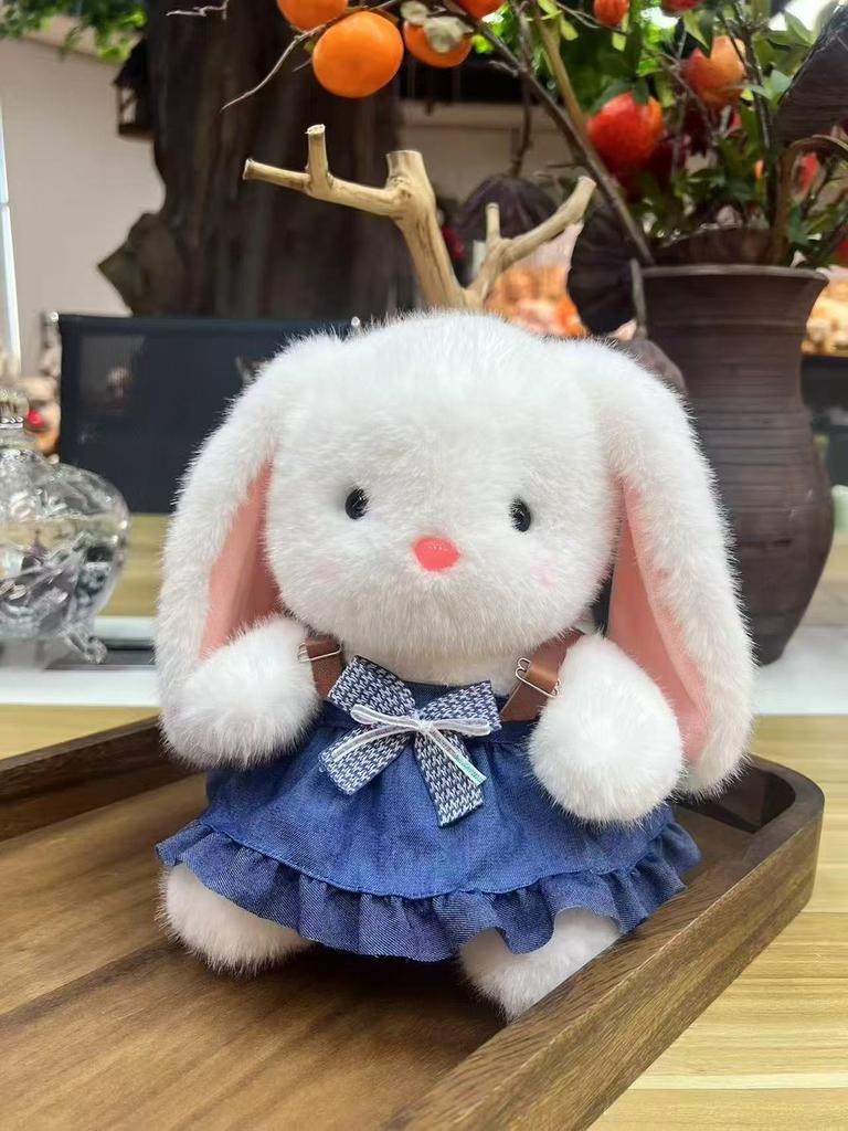 Rabbit Skirt Strap Plush Toy With Bowknot Doll Childrens Toy Holiday Gift