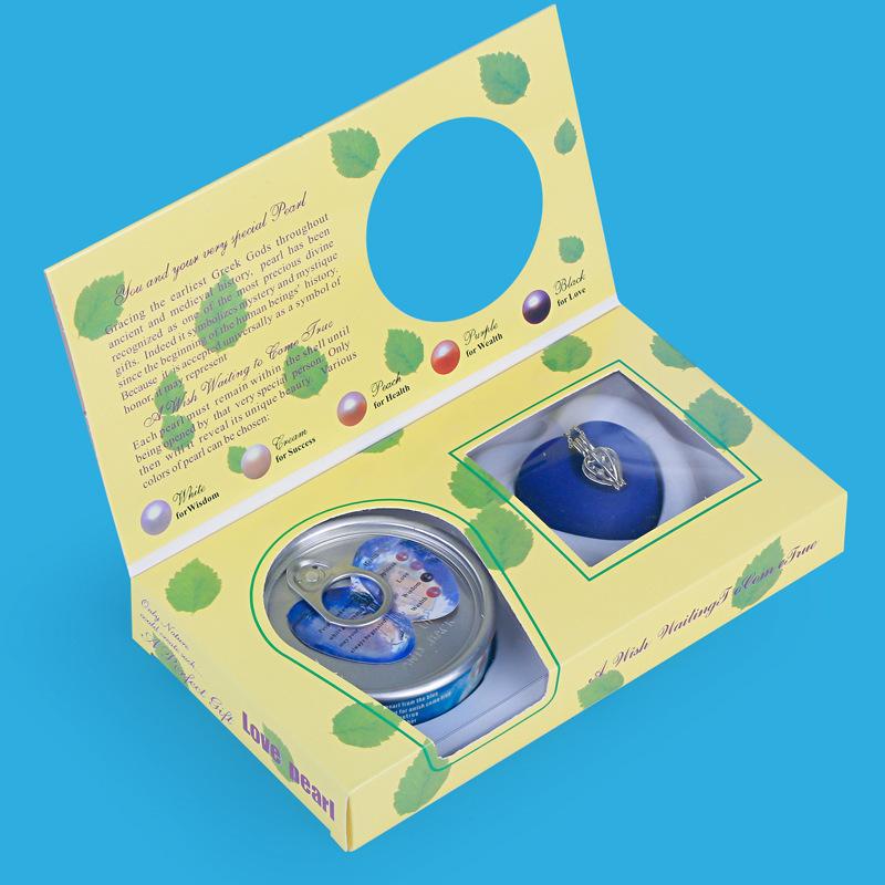 

Green empty gift box pearl clam, gift wish pearl clam DIY pendant set