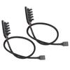 2pcs PWM Fan Hub Splitter 4 Pin Black 1 to 5 Way Self Adhesive Fan Extension Splitter for 3 Pin 4