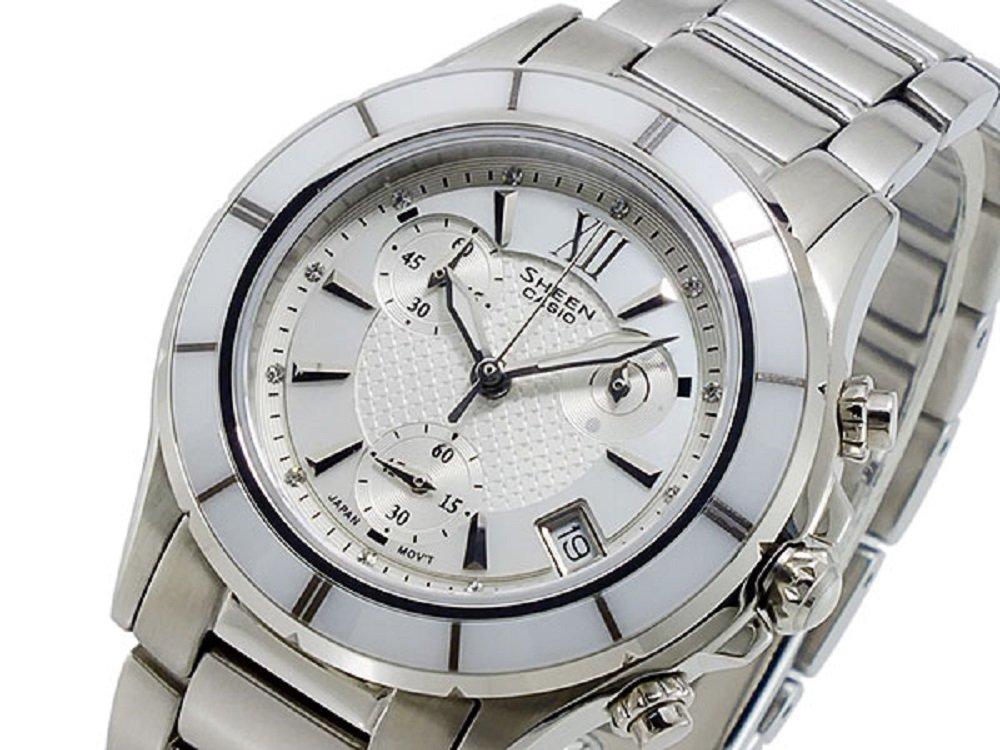 CASIO SHEEN SHE-5516D-7A Quartz Watch, Women's Elegant Stainless Steel Design, Sparkling Dial, 1-Year Warranty