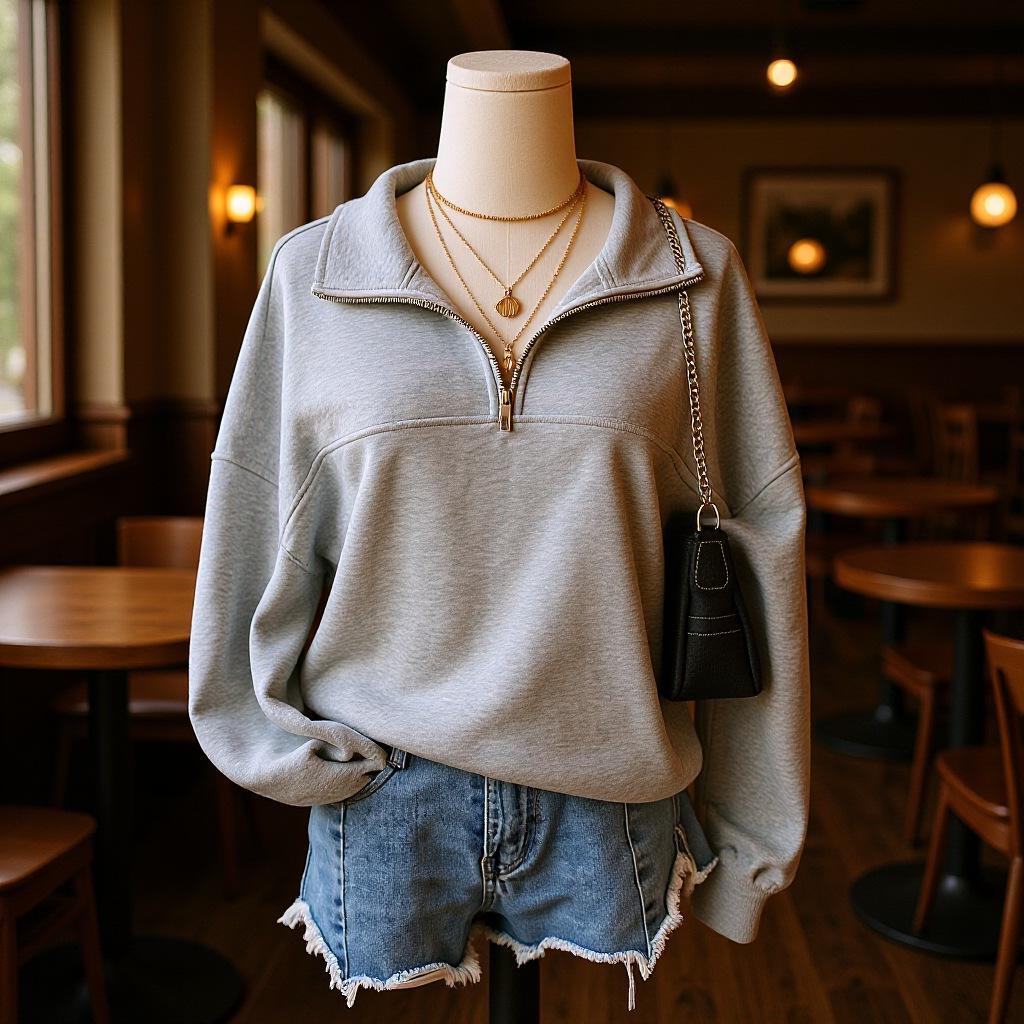 

2025 Spring/Autumn Plus Size Women s Solid Zip Lapel Sweatshirt XL сірий колір
