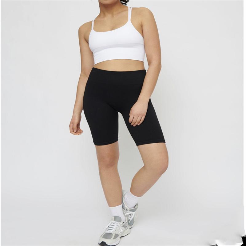 Hirsionsan Sommerstrikkede dameshorts Myk bomull fempunktsbukser Høyt midje og elastisitet Fitness Skinny Short Pants 2021