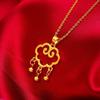 Versatile Auspicious Cloud Gold Lock Necklace with Bell Pendant - New Chinese Style for Women 2026