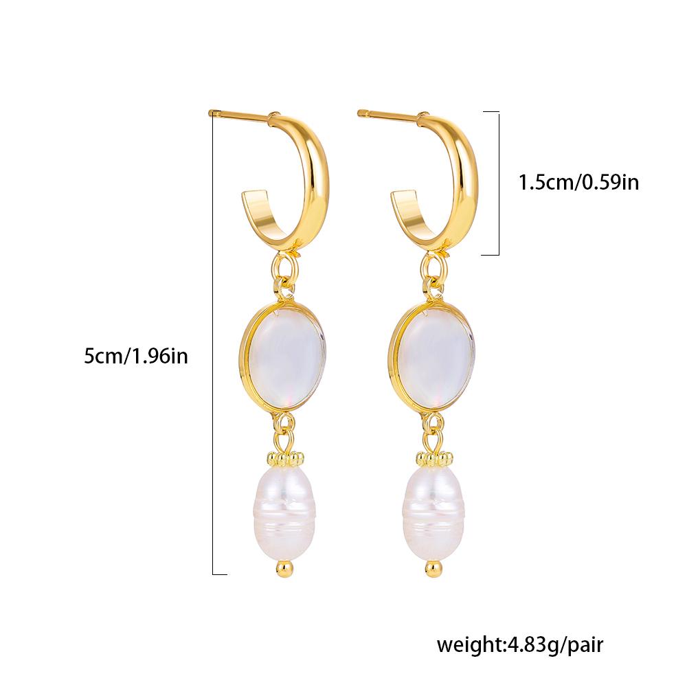 New Retro Sea Abalone Shell Pearl Heart Pendant Drop Earrings for Women Geometrice Round Hoops Ear Buckle Vintage Jewelry Gifts
