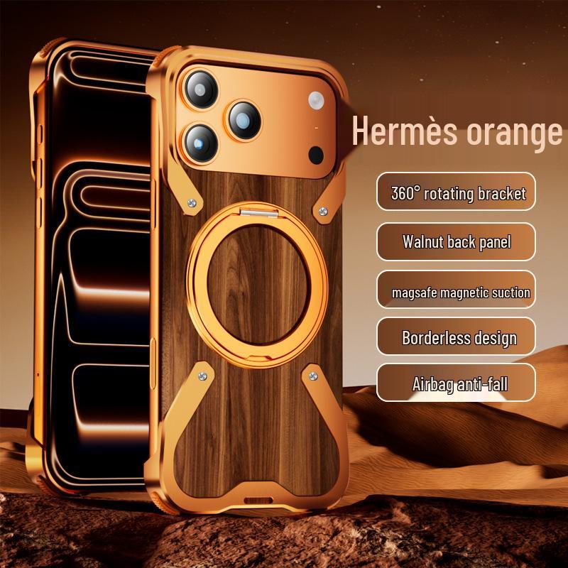 

Custom Aluminum-Wood Drop-Proof Heat-Dissipating Case for iPhone 17/16 Pro Max 17 Pro Max