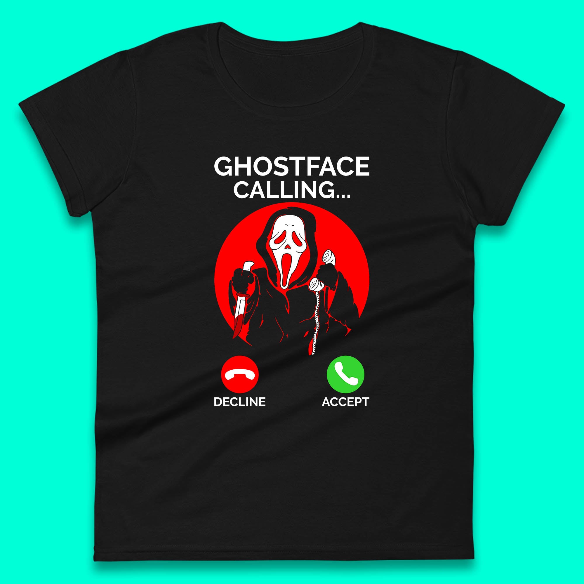 Ghostface Calling Halloween Ghost Face Scream Horror Movie Character Womens Tee T Shirt Mens Tops Unisex Top S