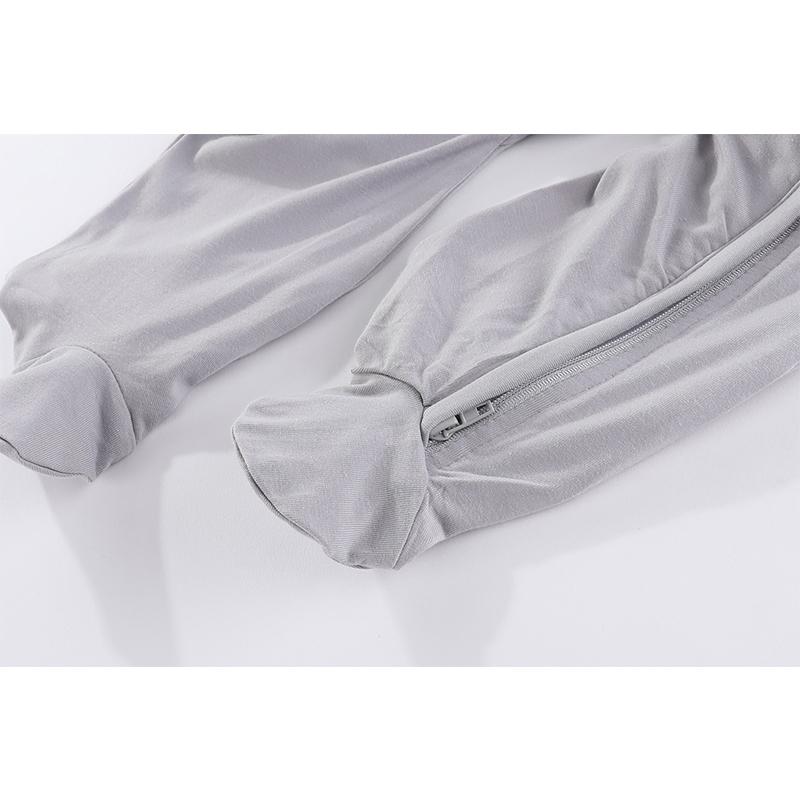 1 bucată Salopetă cu fermoar cu mânecă lungă la modă pentru bebeluși băieți fete, bumbac moale, haine pentru nou-născuți