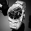 1/2pcs Luxury Men Business Watch Stainless Steel Calendar Big Dial Watches for Men Fashion Sports Casual Quartz Wristwatch Clock