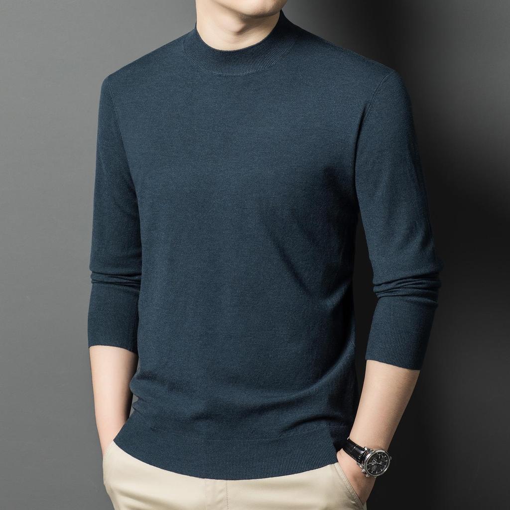 Men's Autumn/Winter Thick Wool Half-High Collar Sweater