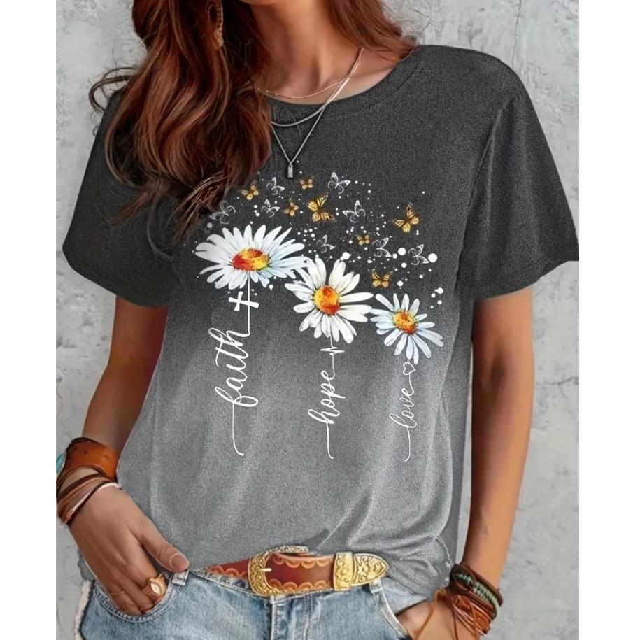 

Летний топ с круглым вырезом и 3D-принтом, модные повседневные женские футболки с короткими рукавами XS