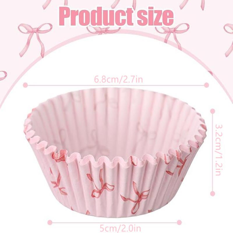 100 ks Mini Růžová Mašlička Papírové Košíčky na Dort Pečení Muffin Dort Čokoládové Košíčky Kelímky Párty Podnos Forma na Dort Dekorační Nástroj