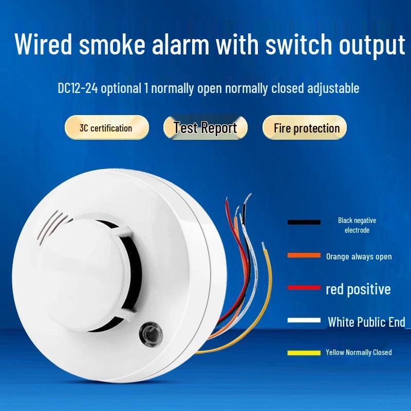12/24V Wired Smoke and Fire Detection Alarm System