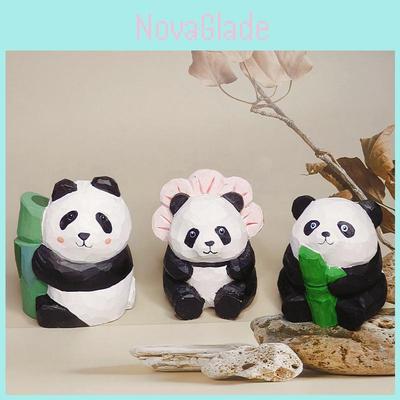 Drewniana Dekoracja Panda Z Brelokiem Jako Zawieszka Do Domu, Na Prezent I Do Kolekcji