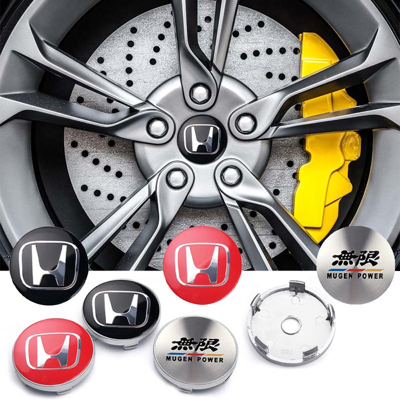 4Pcs Car Wheel Center Caps Badge Tire Hub Sticker Cover For Honda Mugen Civic City Jade Accord Odyssey Insight Elysion Avancier EO4