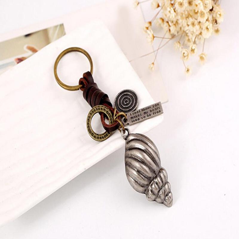 Buy Handwoven Leather Conch Keychain Ring Holder Keyring Bag Pendant