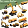Kids' Inertial Engineering Vehicle Set: Excavator, Bulldozer, Forklift, Loader, Crane Toy Models