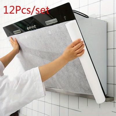 12 stuks/set Keuken Afzuigkap Anti-olie Filter Non-woven Stof Olie Absorberende Sticker Oliedamp Filter Membraan