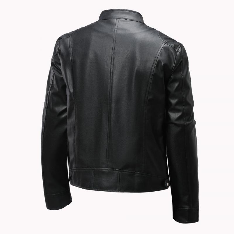 New autumn and winter European and American men's European and American leather jacket large size fashion slim leather jacket
