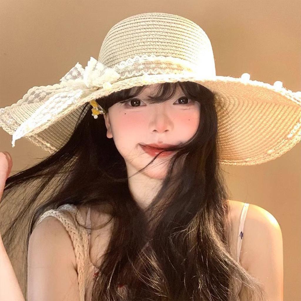 Ladies' Bow Lace Hat Beach Hat Sun Hat