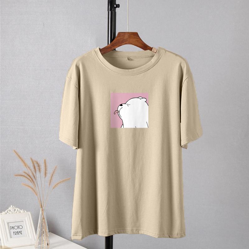 Shellsuning Oversized Cute Printed T Shirts for Women Summer New Basic Couple Clothes Fashion Casual Loose Vintage Cotton Tshirts Female Harajuku Tops