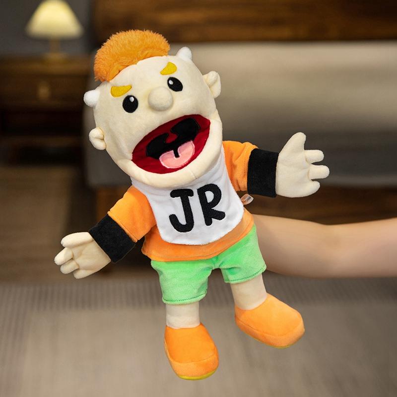 Funny Jeffy Hand Puppet Doll Toy Talk Show Roleplay Movable Mouth Props Chef Police Prince Dad Mom Penelope Cody Junior Joseph