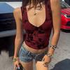 European and American Summer Women's Clothing Hot-selling New Sexy Perspective Mesh Splicing V-neck Slim-fitting Small Vest Top