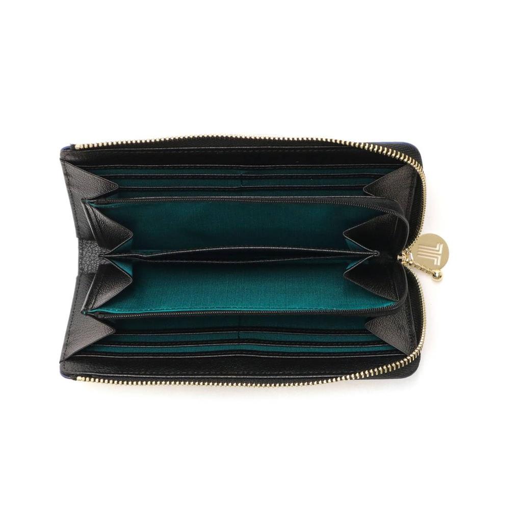 Lanvin en Bleu Women's Rim Large Zipper Long Wallet in Dark Green