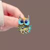 Cute Enamel Painted Owl Brooches High-end Brooches for Men and Women Small Animal Pins Elegant Suit and Overcoat Accessories