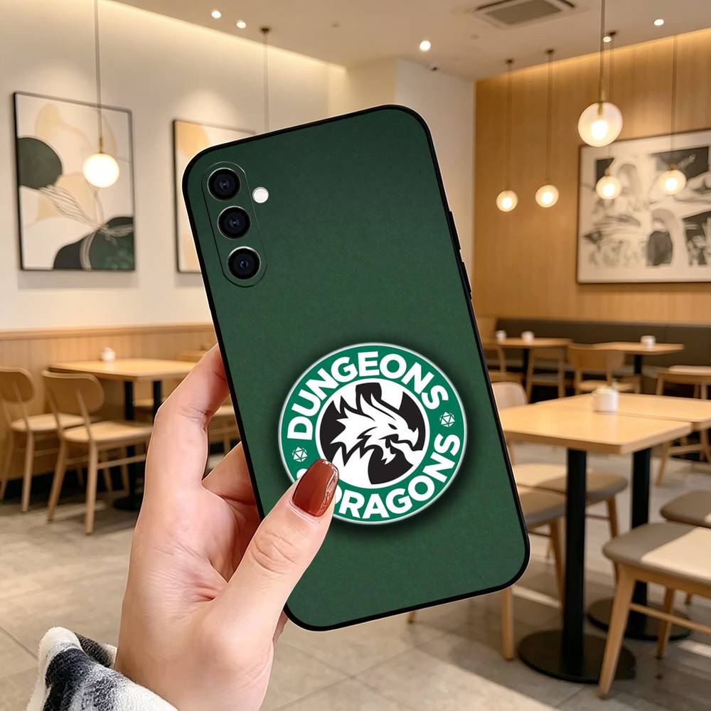 D&D Dungeons and D-Dragons Game Phone Case Black Silicone Soft For Samsung Galaxy A73,A72,A71,A70,A53,A52,A51
