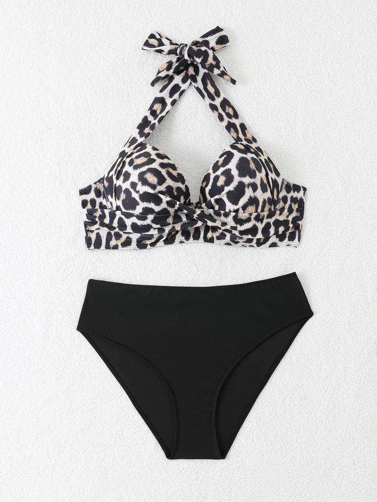 2024 Plus Size High Waist Bikini with Hard Cups - European & American Sexy Style