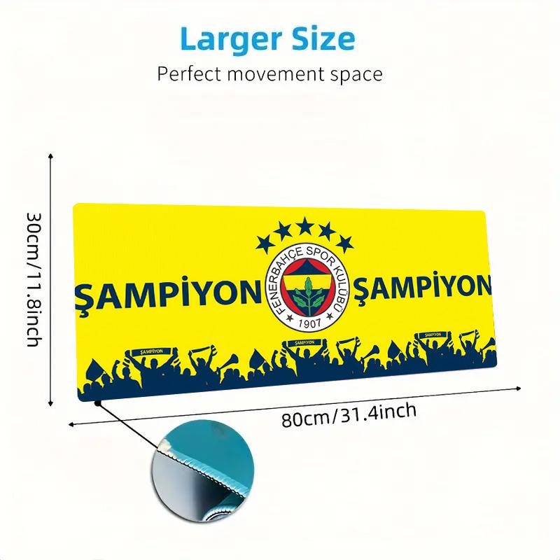 Fenerbahçe Spor Kulübü Large Size Mouse Pad Large Gaming Table Cushion Non-slip Laptop Tablet Big Mousepad XXL Mat Mini PC Playmat With Lock Edge