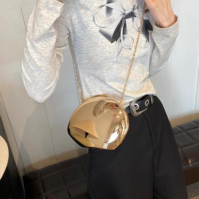 Damen Nischendesign Metall Acryl Tasche Gänseei Ein-Schulter Messenger Kosmetiktasche Mode Kleine Tasche