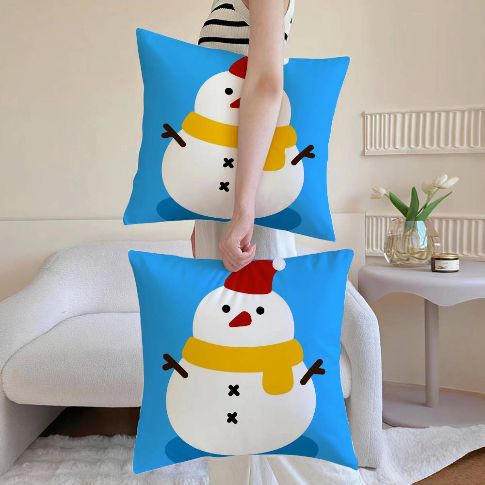 Christmas Pillow Case Sofa and Living Room Decorative Cushion Covers Dust-proof and Mite-proof Invisible Zipper